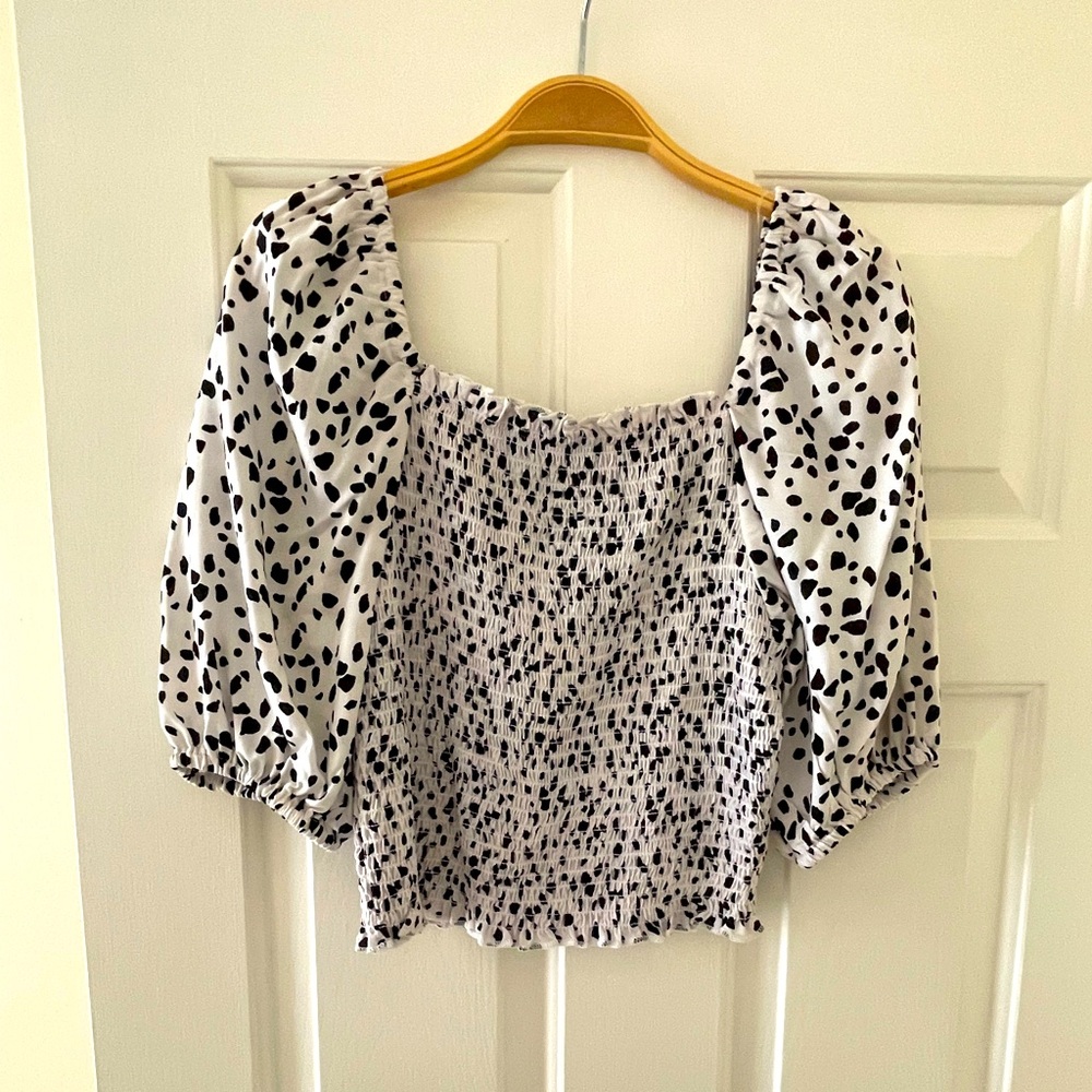 NWT Francesca’s Angie Black and White Women's Top